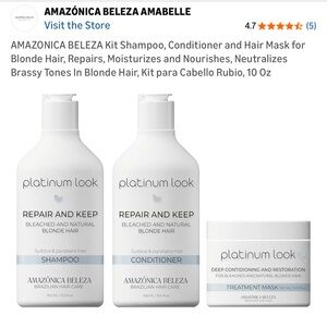 Hair Care Set for Blonde Hair - shampoo, conditioner, treatment mask